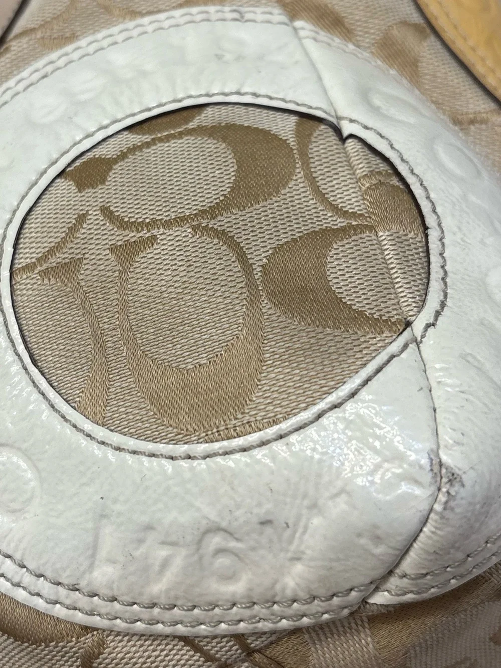 Coach rare snap head Signature Canvas Tote with Multi-Color Circle Appliqué